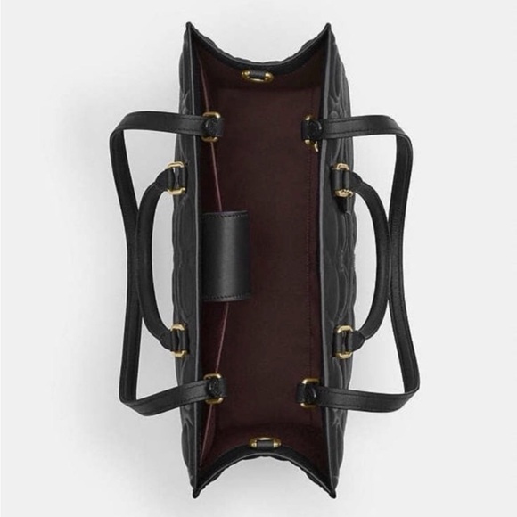 Coach Embossed Black Tote Bag - Picture 2 of 4